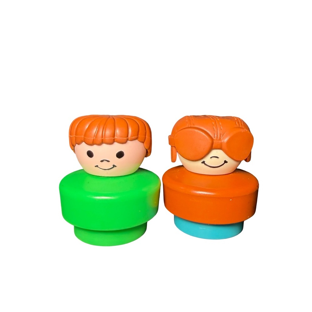 Vintage Fisher Price Little People Toys Boy & Pilot Set